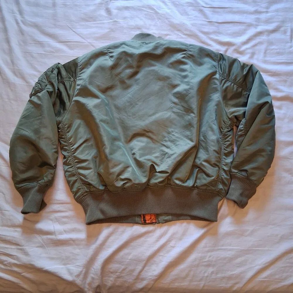 Playboy x Alpha Industries Reversible MA-1 Sage Flight Jacket Adult XL - Picture 2 of 16